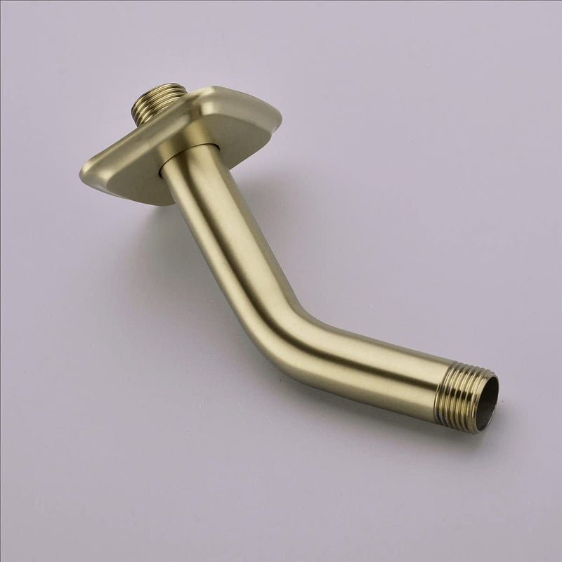 TRUSTMI Shower Arm with Flange, Angled 6-Inch Stainless Steel Replacement Pipe, Wall Mounted Tube for Bathroom Shower Head, Brushed Gold - Image 4